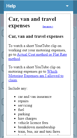 CalCal help screen on mobile