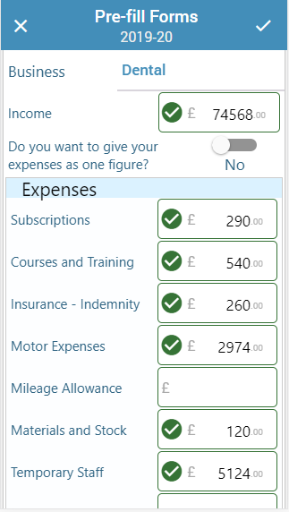 CalCal pre-filled return on mobile